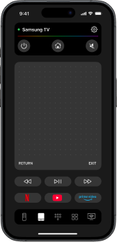 TVRem interface with a connected Samsung TV